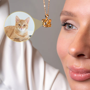 Meow Photo Personalised Necklace - Photo Necklace - Photo Projection Necklace Necklace Brother & Sisters